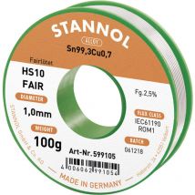 HS10-Fair Lötzinn Spule Sn99,3Cu0,7 ROM1 100 g 1 mm - Stannol