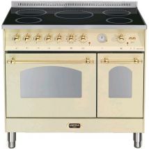 Lofra - dolcevita Doppelbackofen Induktion rbid 96 mfte/ 5I - Ivory, Messing Finish, 5 Kochzonen