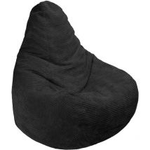 Loft 25 - Sillón Puff Pera con Relleno Silla Puff Para Salon Gigante Puf de Adultos con Respaldo - Negro