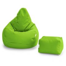 Loft 25 - Loft25 - Sillón puff con reposapiés, puf gaming para sala de estar, sillón puff para exteriores con respaldo alto y reposapiés, pufs