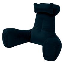 Loft 25 - Cuscino da lettura con bracciolo - Cuscino posteriore a sacco in velluto con tasche laterali - Cuscino lombare con poggiatesta staccabile