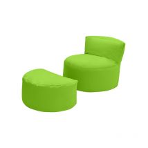 Loft 25 - Pouf de jeu avec repose-pieds pour salon, pouf d'extérieur à dossier haut pour Enfants avec repose-pieds, Poufs résistants à l'eau avec