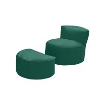 Loft 25 - Pouf de jeu avec repose-pieds pour salon, pouf d'extérieur à dossier haut pour Enfants avec repose-pieds, Poufs résistants à l'eau avec