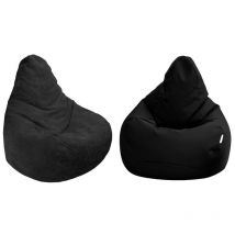 Loft 25 - Gaming-Sitzsack fürs Wohnzimmer, Zwei Sitzsäcke mit hoher Rückenlehne für Erwachsene, Liegender Sitzsack mit Füllung aus Polystyrolperlen