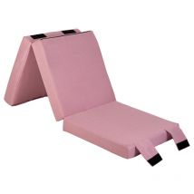 Loft 25 - Gäste-Z-Bett für das Wohnzimmer, dreifach faltbare Futonmatratze mit Befestigungsgurten, Faltmatratze mit Tragegriff, faltbares Stuhlbett