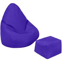 Kids Gaming Bean Bag with Footstool, Water Resistant Children poufs for Indoor Outdoor, High Back Bean Bag with Footrest for Playroom - Purple (Bean