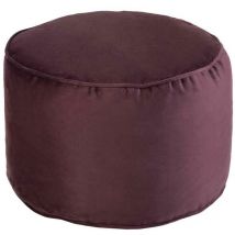 Pouf poggiapiedi per soggiorno - Pouf rotondo per rilassarsi - Poggiapiedi a sacco in velluto con morbida imbottitura - Melanzana - Loft 25