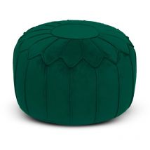 Loft 25 - Pouf d'intérieur, Pouf Pouf de luxe pour salon, Pouf en velours 45x27 cm avec rembourrage en perles, Pouf de jeu pour adultes - Forêt