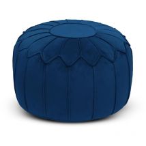 Loft 25 - Pouf d'intérieur, Pouf Pouf de luxe pour salon, Pouf en velours 45x27 cm avec rembourrage en perles, Pouf de jeu pour adultes - Pacifique
