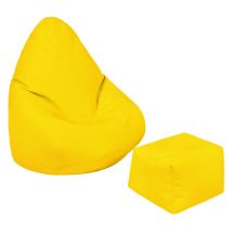 Pouf de jeu avec repose-pieds, pouf de jeu pour enfants résistant à l'eau pour intérieur et extérieur, pouf pour enfants avec pouf pour jouer - Jaune