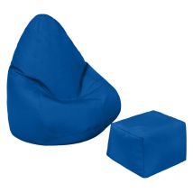 Pouf de jeu avec repose-pieds, pouf de jeu pour enfants résistant à l'eau pour intérieur et extérieur, pouf pour enfants avec pouf pour jouer - Bleu