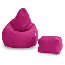 Loft 25 - Pouf de jeu avec repose-pieds pour salon, pouf d'extérieur à dossier haut pour adultes avec repose-pieds, poufs résistants à l'eau avec