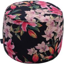 Printed Bean Bag Ottoman - Comfy beanbag Footstool - Indoor Beanbag footrest - Velvet bean bag Pouf - Durable beanbag Legrest - Lily Bliss - Loft 25