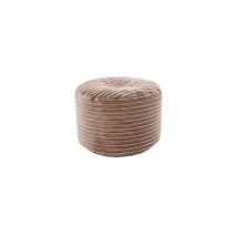 Pouf for Living Room, Cord Beanbag Pouf for Indoor, Round Bean Bag Pouffe with Soft Filling, Beanbag Footstool for leg rest - Mocha - Loft 25