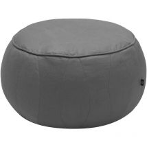 Indoor Bean Bag Footstool, Moroccan style beanbag Legrest, Living room Beanbag footrest, Faux Leather Pouffes with Filling - Charcoal - Loft 25