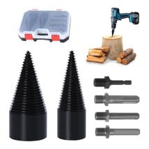 Wood splitter, cone drill, wood splitter 42 mm and 32 mm, tapered wood screw for step drill, cutting firewood, wood splitter, steel cone high speed