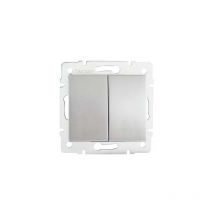Bouton Poussoir Encastrable Double logi Argent