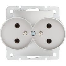 Kanlux - Double Prise avec Terre Encastrable logi Argent