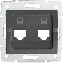 Adaptateur Réseau Ethernet 2xRJ45 Encastrable logi Graphite