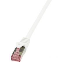 Logilink - CQ2021S RJ45 Netzwerkkabel, Patchkabel cat 6 s/ftp 0.50 m Weiß Flammwidrig, mit Rastnasensc