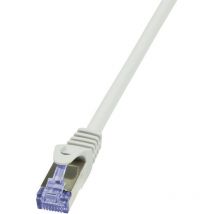 Logilink - Cq3022s Rj45 Netzwerkkabel, Patchkabel Cat 6a S/ftp 0.50 M Grau Flammwidrig, Mit Rastnasens