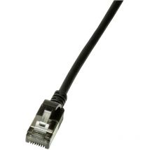 CQ9033S RJ45 Netzwerkkabel, Patchkabel cat 6a u/ftp 1.00 m Schwarz extrem dünn, Flammwidrig - Logilink