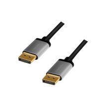 Logilink - CDA0101 Câble de raccordement DisplayPort 4K/60 Hz, aluminium, noir/gris, 2 m