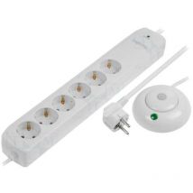 Logilink - Multiprise Schuko blanche avec rallonge 1.4m - parafoudre - 6 prises 230VAC 16A