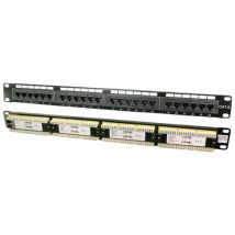 Prises encastrables Ethernet 24 ports - RJ45 cat.6 - noir