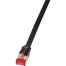 CF2013S RJ45 Netzwerkkabel, Patchkabel cat 6 u/ftp 0.25 m Schwarz vergoldete Steckkontakte - Logilink