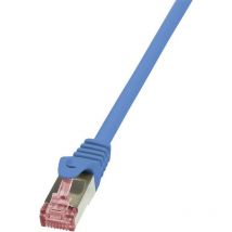 Logilink - CQ2086S RJ45 Câble réseau, câble patch cat 6 s/ftp 7.50 m bleu ignifuge, avec cliquet d'encastrement 1 pc(s)