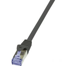 CQ3093S RJ45 Câble réseau, câble patch cat 6a s/ftp 10.00 m noir ignifuge, avec cliquet d'encastrement 1 pc(s) - Logilink