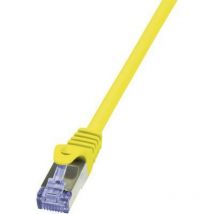 CQ3047S RJ45 Câble réseau, câble patch cat 6a s/ftp 1.50 m jaune ignifuge, avec cliquet d'encastrement 1 pc(s) V962021 - Logilink