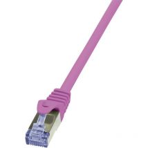 CQ3059S RJ45 Câble réseau, câble patch cat 6a s/ftp 2.00 m rose ignifuge, avec cliquet d'encastrement 1 pc(s) V961951 - Logilink