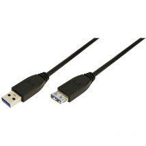 Cavo usb usb 3.2 Gen1 (usb 3.0) Spina usb-a, Presa usb-a 1.00 m Nero - Logilink