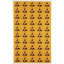 Wolfgang Warmbier - Logo antistatique (esd) 2850.3025 jaune, noir (l x l) 30 mm x 25 mm autocollant 50 pc(s) - jaune, noir