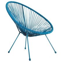 Lolahome - Pack 2 Sillones de jardín Acapulco Azul. Cuerdas de Rattan pe y Acero. 72x77x84 cm. Con Topes de Goma, Resistente hasta 120kg. Para