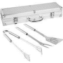 Lolahome - Set de 3 Accesorios de Barbacoa con Caja de Acero Inoxidable de 39x17x10 cm
