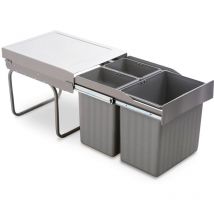 Seau Gris Lombardo M40 2X16L - lombardo - Conteneur avec 2 ou 3 compartiments d'extraction totale