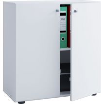 Ebuy24 - Lona Armoire universelle de bureau, commode de bureau, armoire basse, 2 portes, blanc.