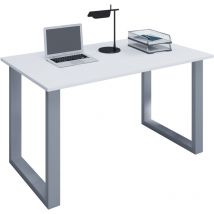 Lona Bureau 110x80 cm, pieds en U, blanc/argenté.