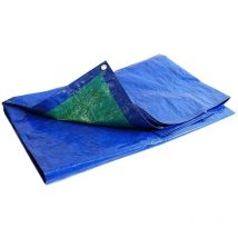 Lona de Protección 6x10 m Tecplast SR150MU - Azul y Verde - Calidad Profesional - Lona Impermeable con Ojales