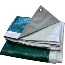 Maillestore - Lona ligera de 140 g/m² Blanca/Verde de 4 m x 8 m