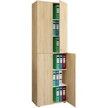 Lona2XLDT armoire de bureau 4 portes chêne décor.