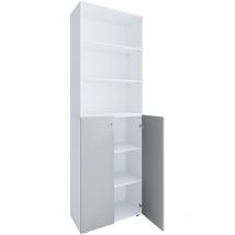 Ebuy24 - Lona2XLDTR armoire de bureau 2 portes blanc, gris.