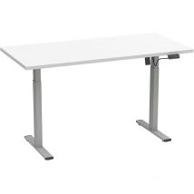 LonaE bureau fonction de montée et descente électrique 110x50x71-120cm blanc, couleur argent.