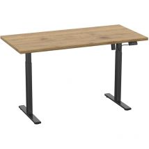 LonaE bureau fonction de montée et descente électrique 110x50x71-120cm chêne décor, noir.