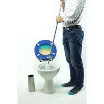 Long Handle Toilet Brush Holder Stainless Steel High Quality Replaceable Head[3cm thick]