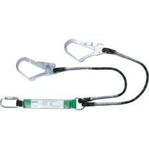 Coverguard - Doppeltes Verbindungsmittel Mit Falldämpfer, Geflochtenes Seil Mit 2 Stahlverbindern, 50 Mm Fagus - En355 1,3 M