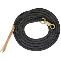 Taglia unica, Blanc: Longia soft control 3,68 m en nylon 14 mm avec mousqueton et pointe en cuir